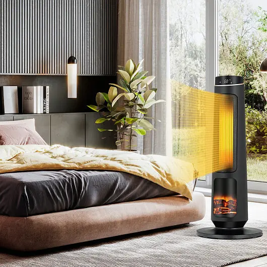 Costway 1500W PTC Fast Heating Space Heater Indoor Use, Ebony, EP25390US-BK