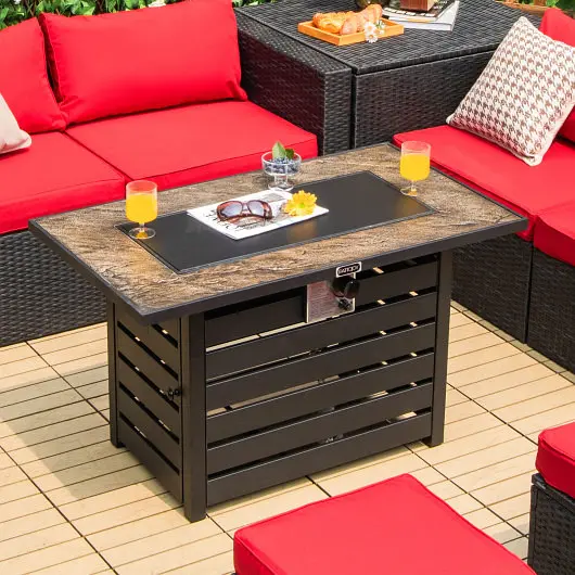 Costway Adjustable 42 Inch 50000 BTU Propane Fire Pit Table Ore Powder Surface, NP10461