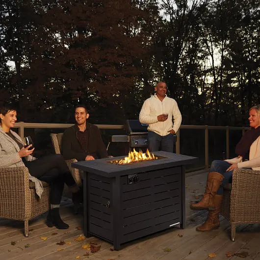 Costway Diamond-Pattern 42 Inch 60 000 BTU Rectangular Propane Fire Pit Table Waterproof Cover, OP70370