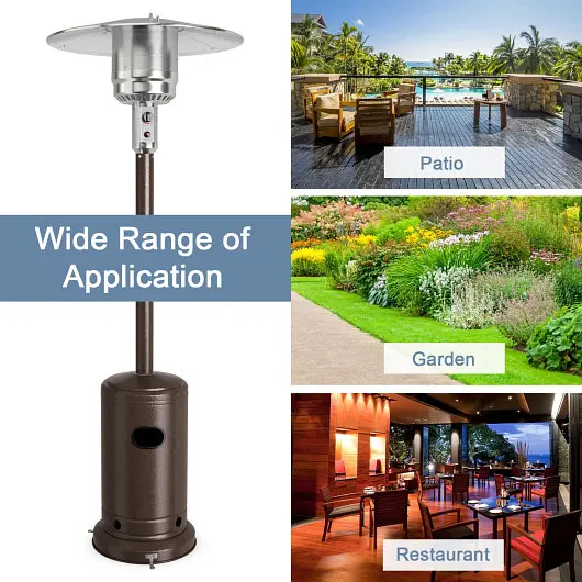 Costway Garden Propane Standing LP Gas Carbon Steel Accessories Heater, Bronze, OP70859CP