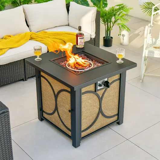 Costway 28 Inch 50000 BTU Outdoor Square Fire Pit Table Cover, NP10881