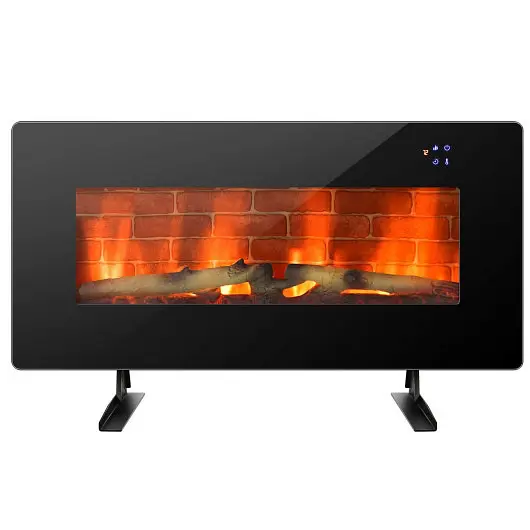 Costway 36 Inch Electric Wall Mounted Freestanding Fireplace Remote Regulation, Carbon Black, FP10068US-BK