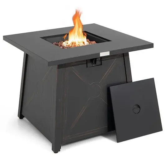 Costway 30 Inch Square Propane Gas Fire Table Waterproof Cover, OP70521