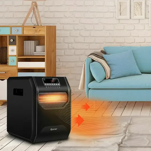 Costway Lightweight 12 H Timer LED Remote Regulation Travel-friendly Electric Space Heater, EP23760