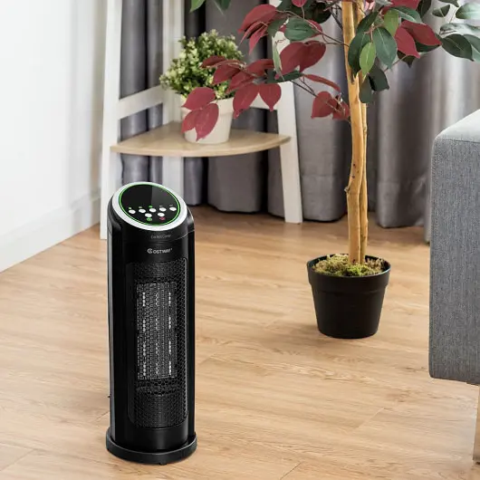 Costway Sleek 1500 W LED Travel-friendly Oscillating PTC Ceramic Space Heater, EP23759