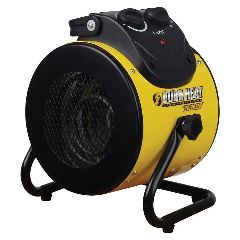 Dura Heat Electric Forced Air Heater, 5120 BTU, 250 sq-ft, 1500 W, 120V, Canary Yellow, EUH1500