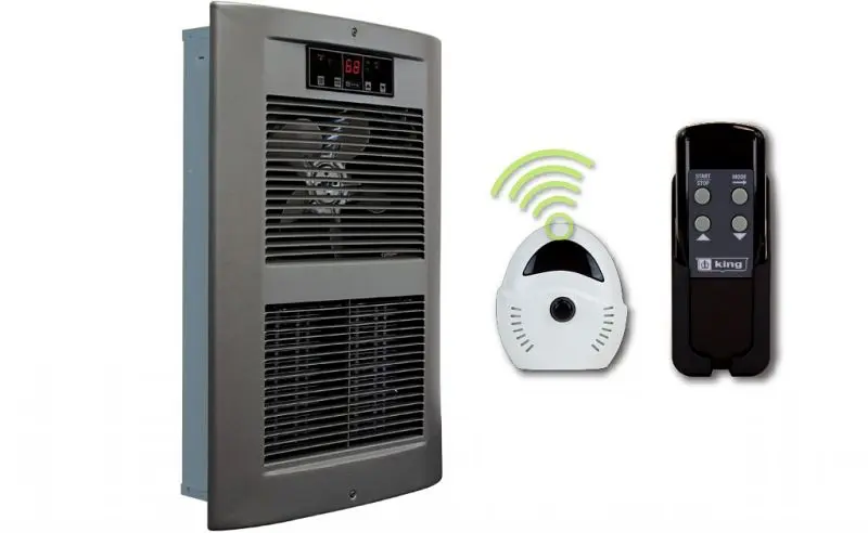 King Electric Large Wall Heater, LPW Eco, 240V 4500W, Satin Satin Nickel, Retail Kitaging, LPW2445-ECO-SN-R