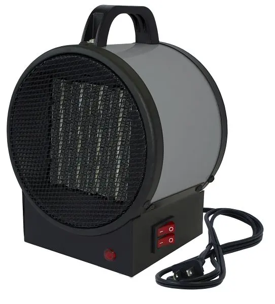 King Electric PUH Travel-friendly Heater 120V-750/1500W Ceramic Thermostat Slate Gray, PUH1215T