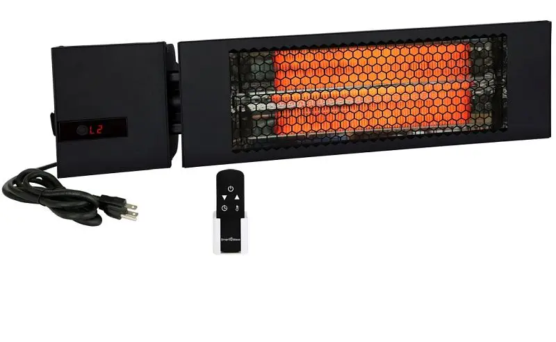 King Electric RK Radiant Heater 24" Black, Carbon Lamp 120V 1500W 15A Plug & Remote, RK1215-RMT-PLG-BLK