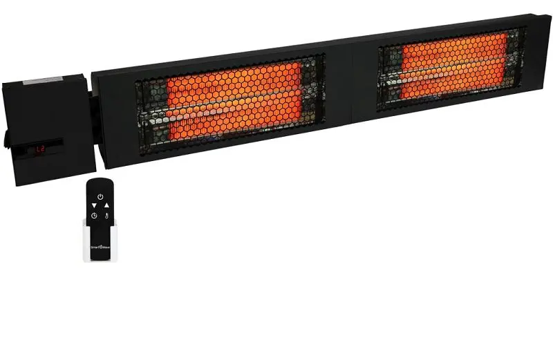 King Electric RK Radiant Heater 42" Black, double Carbon Lamp 240V 3000W Remote, RK2430-RMT-BLK