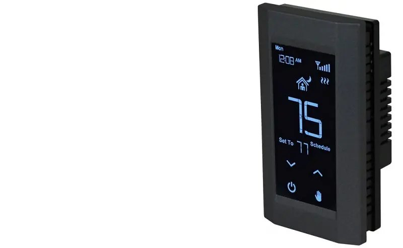 King Improved Electric Thermostat, Hoot WiFi Double Pole 120/208/240V 16A Black, K902-B King Electric