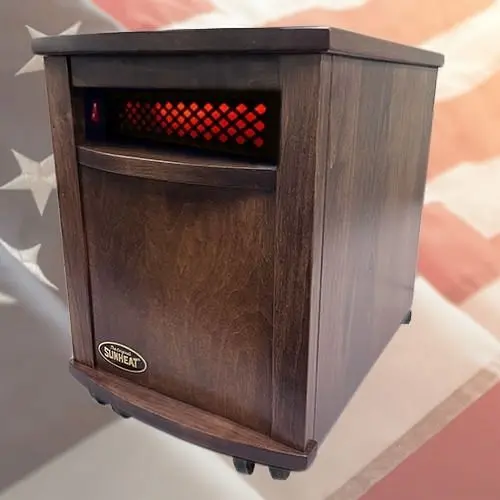 SUNHEAT Amish Hand Designed Infrared Heater - Fireside Mocha Oak, 160110003