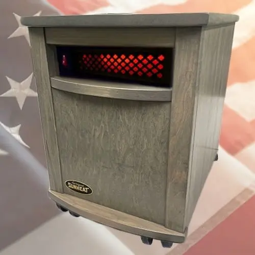 SUNHEAT Amish Hand Designed Infrared Heater - Driftwood Maple, 160110004