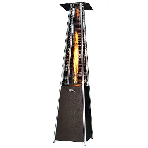 SUNHEAT Contemporary Square Design Travel-friendly Propane Commercial Patio Heater Decorative Variable Flame-Golden Ball P...