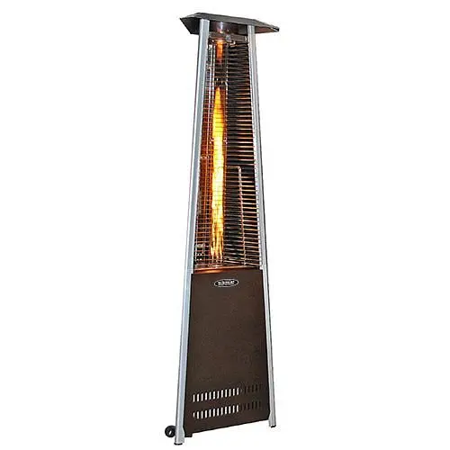 SUNHEAT Contemporary Triangle Design Travel-friendly Propane Commercial Patio Heater Decorative Variable Flame-Golden Hamm...