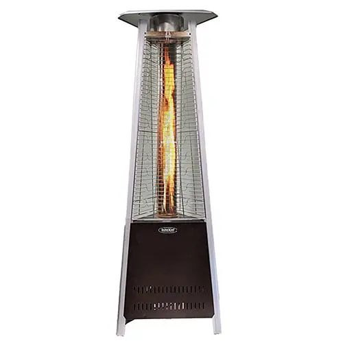 SUNHEAT 6’ 2” Decorative Flame Triangle Glass Container Golden Hammer Commercial Patio Heater PHTRGH-34, 99605