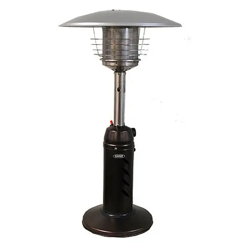 SUNHEAT Updated Traditional Round Design Tabletop Patio Heater Golden Ball Peen Hammered, 99500
