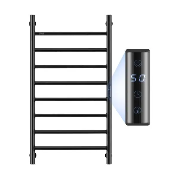 VEVOR 8 Bars Towel Warmer Rack Wall Mounted Heated Towel Rack Bathroom Midnight Black, JRMJJBGS8GHSZVMUDV1