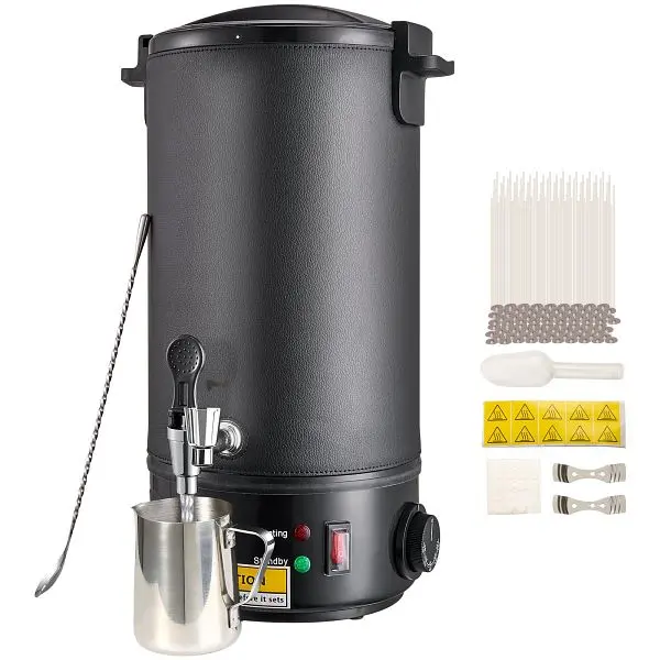 VEVOR Certified 10 L Wax Melter Candle Making, Extra Large Electric Wax Melting Pot, RLTYT10L1200WXSVPV1