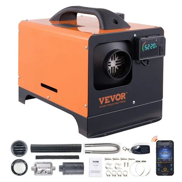 VEVOR Diesel Air Heater Comprehensive Bluetooth App, 12V 8KW, ZCJRQWS12V8KW52EEV9
