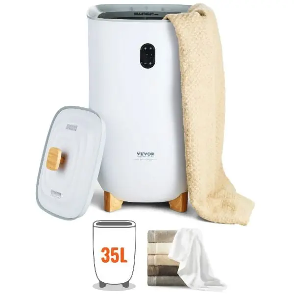 VEVOR Eco-Friendly 35L Large Towel Warmer Bucket LED Screen Drying Fuction & Timer Cream, MJJRTBS35LLE62PLTV1