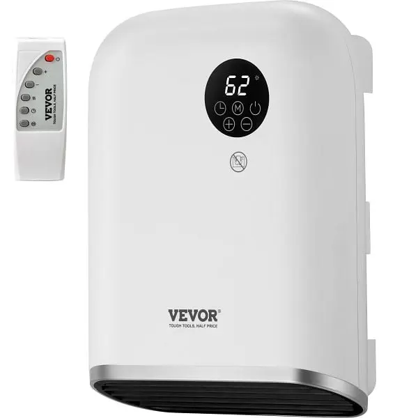 VEVOR Electric Wall Heater 1500W, Small Space Heaters Touch Screen & Wireless Remote Regulation, GQSDNFJ1500W53GA3V1
