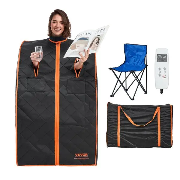 VEVOR Fade-Resistant Sauna Blanket Detoxification, 1050W Travel-friendly Far Infrared Sauna Tent Home, YHWBXSSN1050I3EW6V1