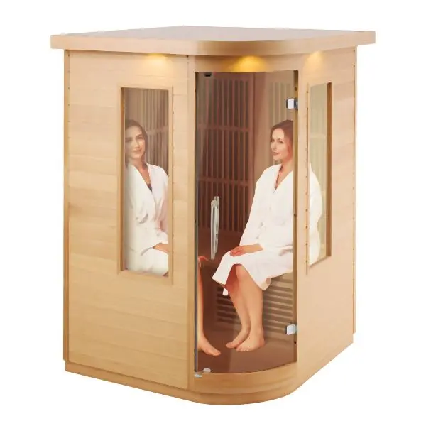 VEVOR Far Infrared Wooden Sauna Room Home Sauna Spa 2 Person 1850W, YHWMZSNF2RTSM1K2EV1