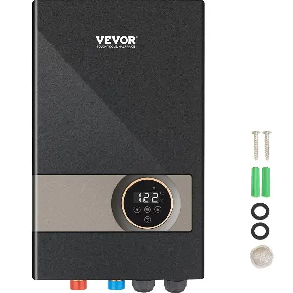 VEVOR Instant Water Heater, 18kw Electric Tankless Water Boiler, JRSRSQ18KWLEDEA4WV4