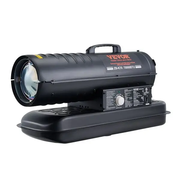 VEVOR Kerosene Forced Air Heater, 70000 BTU Travel-friendly Torpedo Diesel Space Heater Thermostat, GFSMYQNQ70007Y0FJV1