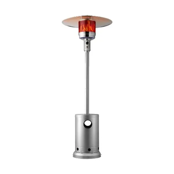 VEVOR Knurled Propane Patio Heater 50000BTU Tall Hammered Round Table Outdoor Silver, GDSBWJRQSX505G4MTV0