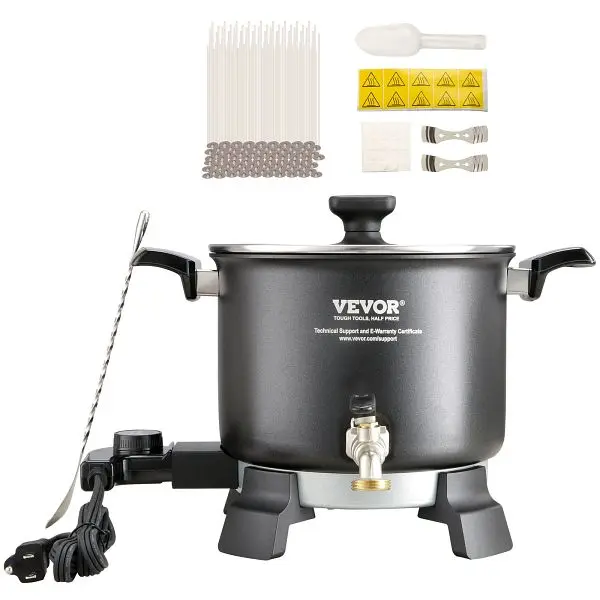 VEVOR 5 Liter Wax Melter Candle Making, Large Electric Wax Melting Pot Easy Pour Spout, RLTYT55L1200WY345V1