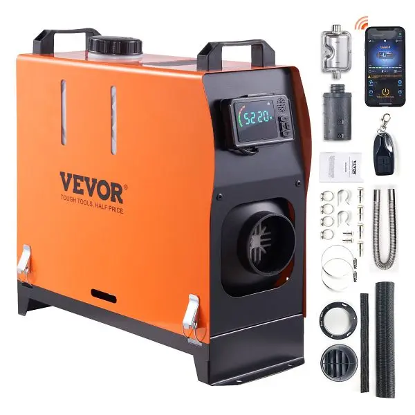 VEVOR Low-VOC Diesel Air Heater Comprehensive 12V 5KW, 15x5.9x16.1 inch, ZCJRQLS12V5KWQ0W3V9