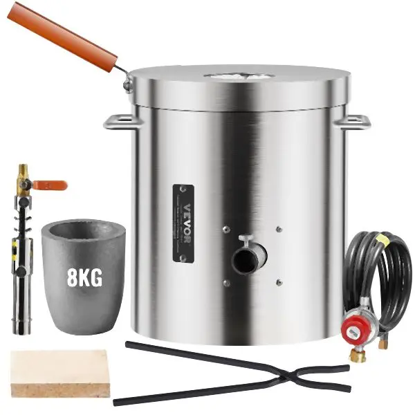 VEVOR Propane Melting Furnace Kit 8KG/18lbs Crucible Tongs Metal Smelting, BWRJLDHQSYMGIJ2DIV0