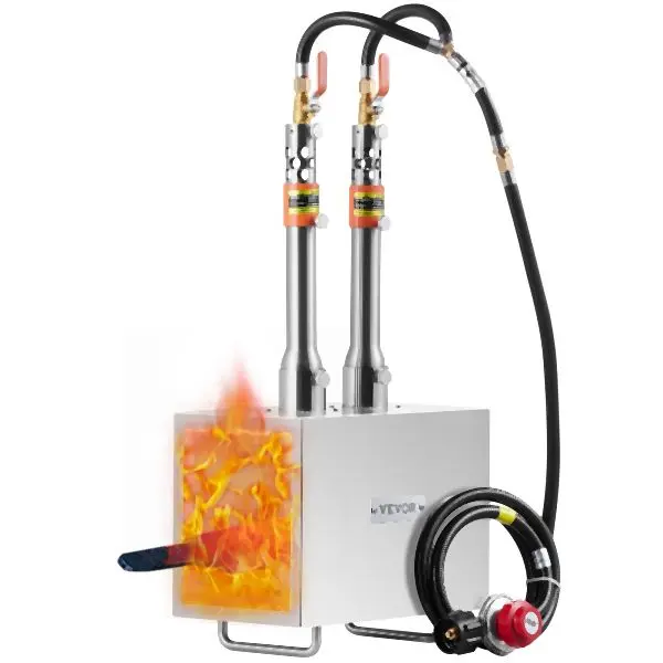 VEVOR Travel-friendly Propane Forge 2 Burner Farrier Forge 2600°F Knife Metal Square, FXDZL2GSYMGJ620TEV0