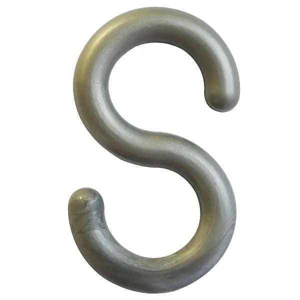 Mr. Chain ABS Plastic S-Hook, Metallic Silver, 1-Inch Link Diameter, Quantity: 10 Pieces, 10308-10