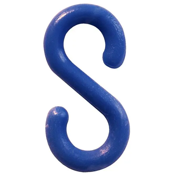 Mr. Chain Plastic S-Hook, Blue, 2-Inch Link Diameter, Quantity: 10 Pieces, 50306-10
