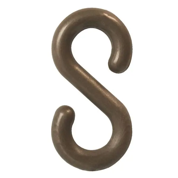 Mr. Chain Plastic S-Hook, Brown, 1.5-Inch Link Diameter, Quantity: 10 Pieces, 30310-10