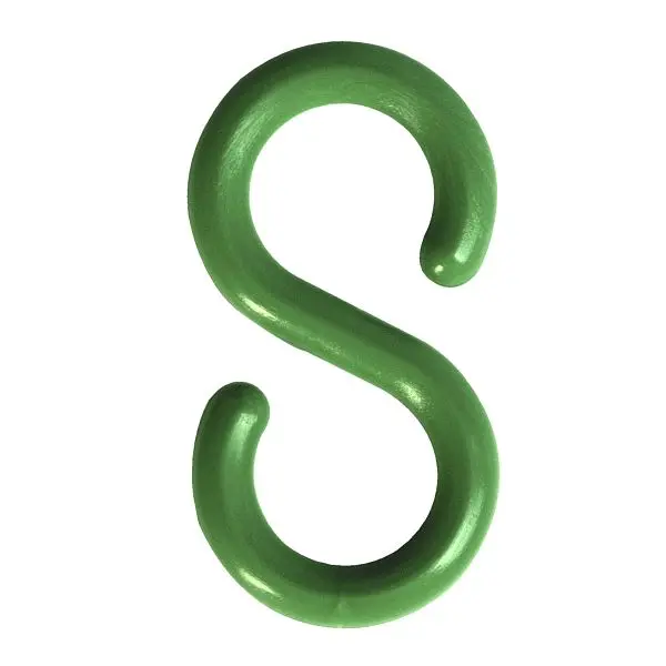 Mr. Chain Plastic S-Hook, Green, 1-Inch Link Diameter, Quantity: 10 Pieces, 10304-10