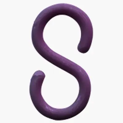 Mr. Chain Plastic S-Hook, Purple, 1.5-Inch Link Diameter, Quantity: 10 Pieces, 30323-10
