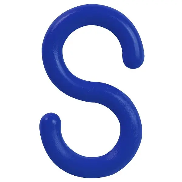 Mr. Micro Chain Plastic S-Hook, Traffic Blue, 1.5-Inch Link Diameter, Quantity: 10 Pieces, 30326-10 Mr. Chain