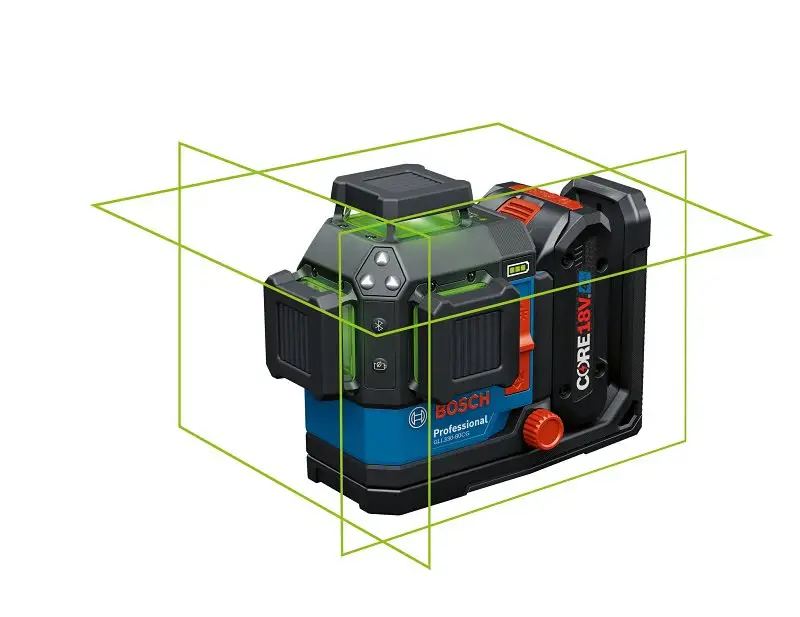 Bosch GLL330-80CGL Three-Plane Leveling and Alignment Laser, 115 ft without Receiver, 400 ft Receiver, Mint Laser