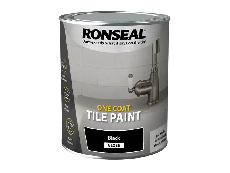 Ronseal One Coat Tile Paint Midnight Gloss 750ml