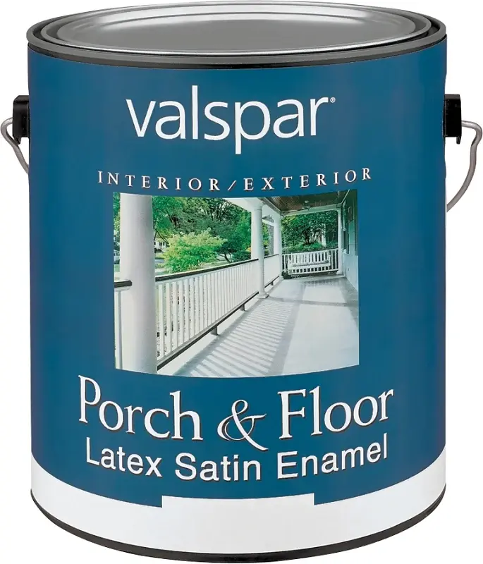 Valspar Medallion 1500 Series 027.0001505.007 Porch and Floor Paint, Satin, Glass-like, 1 gal, 400 sq-ft/gal Coverage Area