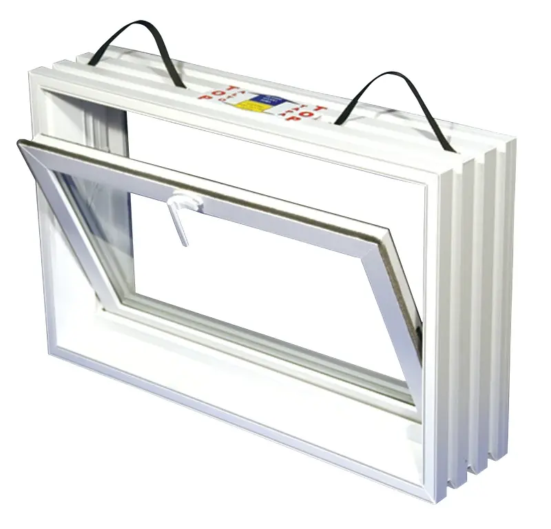 Duo-Corp 3216HOPF10 Hopper Basement Window, 16 H x 31-7/8 W Window, Glass Glass/Screen, Vinyl Frame