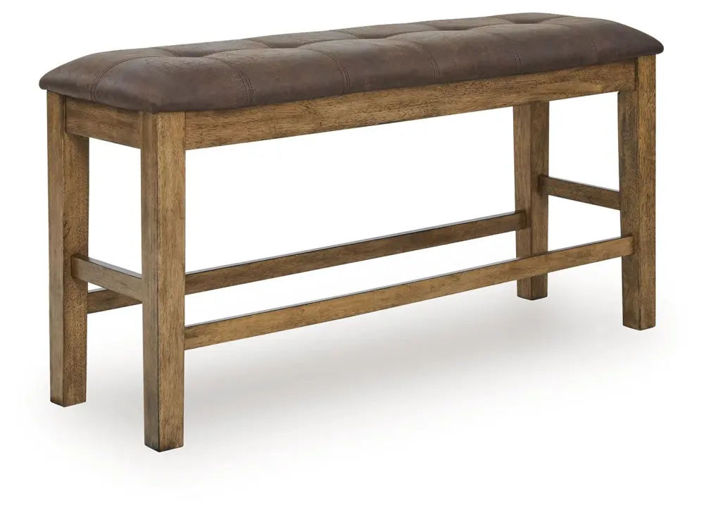 Urbinforte - Double Counter Height Upholstered Bench - Airy Brown