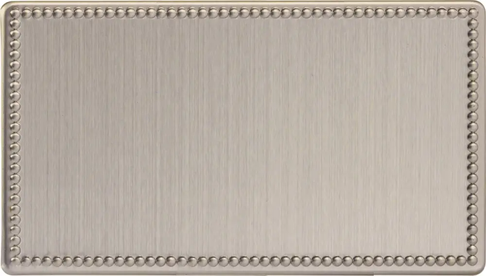 Varilight 2-Gang (Double), Blank Plate, Dimension Screwless Jubilee Brushed Reinforced (Double Plate) XDYDBS.JS