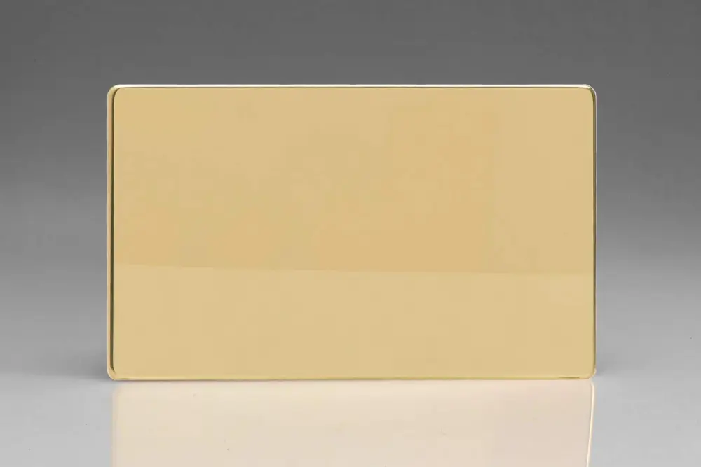 Varilight Double Blank Plate Smooth Brass XDVDBS