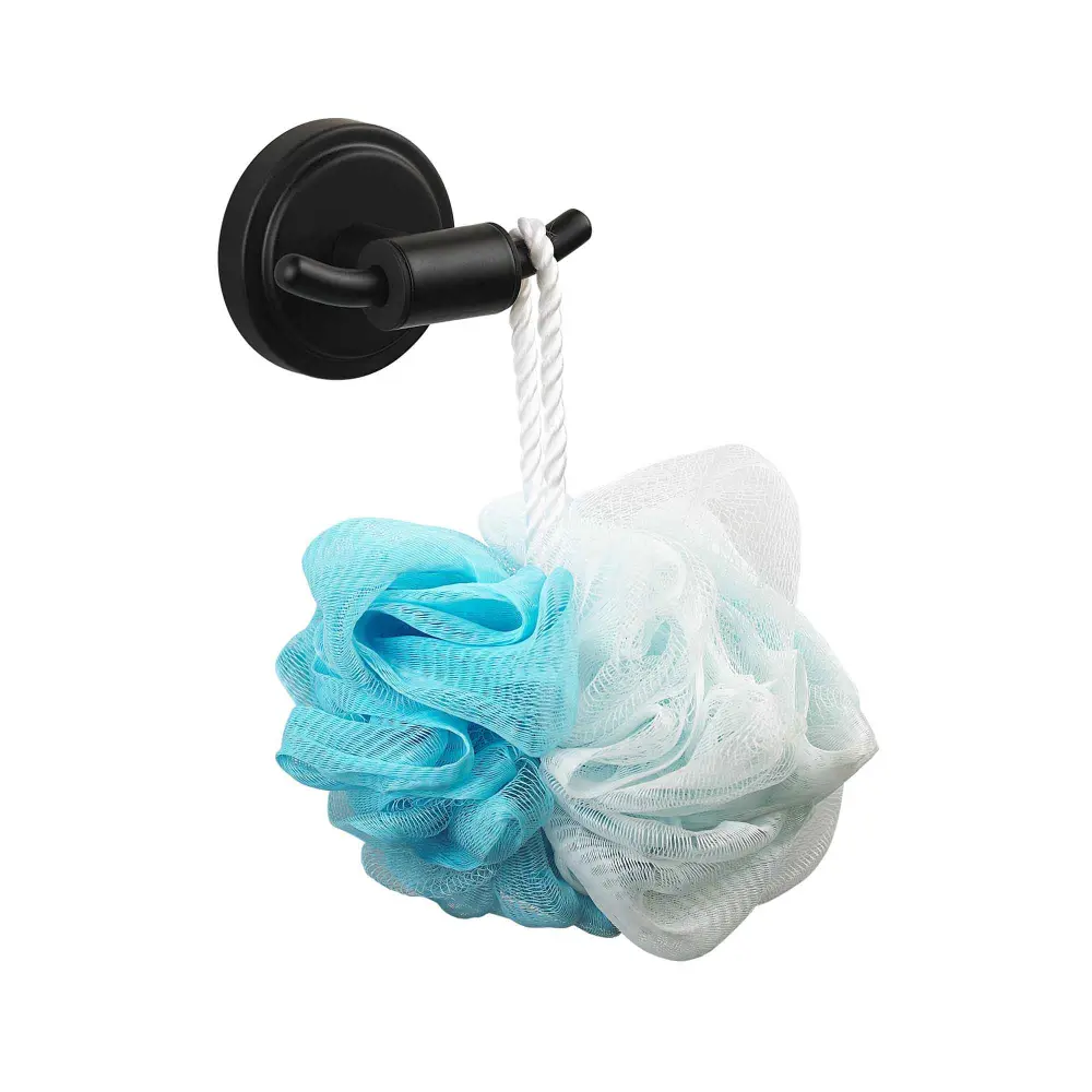 Wall-Mounted Twofold Bathroom Hook, Matte Black