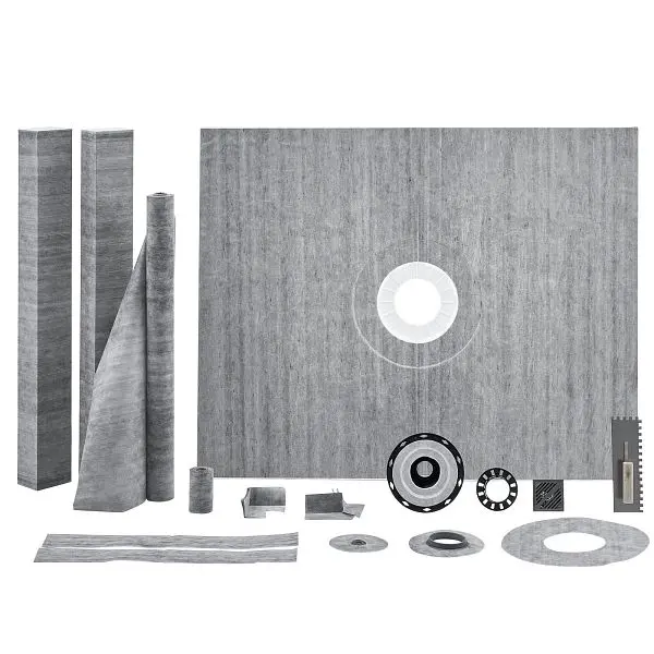 VEVOR Industrial Shower Curb Kit, 60"x48" Shower Pan Kit 2" ABS Central Flange, Stainless Steel Grate and J...